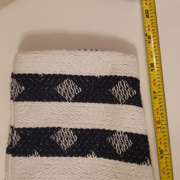 NAVY & WHITE STRIPED DIAMOND ZIGZAG BLAZER PREPPY COASTAL NAUTICAL RAW EDGE NWT - Picture 10 of 10